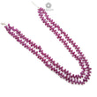 Purple Sheen Ruby Beads Necklace : 327.00cts Natural Untreated Ruby Gemstone Plain 925 Sterling Silver Oval Shape 18"-19" Necklace