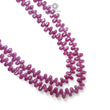 Purple Sheen Ruby Beads Necklace : 327.00cts Natural Untreated Ruby Gemstone Plain 925 Sterling Silver Oval Shape 18"-19" Necklace