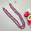 Purple Sheen Ruby Beads Necklace : 327.00cts Natural Untreated Ruby Gemstone Plain 925 Sterling Silver Oval Shape 18"-19" Necklace