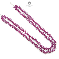 Ruby Beads Necklace : 345.40cts Natural Untreated Ruby Gemstone Plain 925 Sterling Silver Oval Shape 19