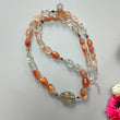 Oregon Sunstone Gemstone Beads Necklace : 155.20cts Natural Untreated Golden Brown sapphire Round Oval 925 Sterling Silver 19" Necklace