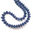 Blue Sapphire Melon Pumpkin Beads : 423.60cts 925 Sterling Silver Natural Sapphire Hand Carved Rondelle Melon Beads 8mm - 12mm 20"