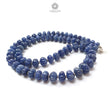 Blue Sapphire Melon Pumpkin Beads : 423.60cts 925 Sterling Silver Natural Sapphire Hand Carved Rondelle Melon Beads 8mm - 12mm 20"