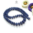 Blue Sapphire Melon Pumpkin Beads : 423.60cts 925 Sterling Silver Natural Sapphire Hand Carved Rondelle Melon Beads 8mm - 12mm 20"