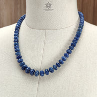 Blue Sapphire Melon Pumpkin Beads : 423.60cts 925 Sterling Silver Natural Sapphire Hand Carved Rondelle Melon Beads 8mm - 12mm 20