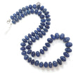 Blue Sapphire Melon Pumpkin Beads : 394.50cts 925 Sterling Silver Natural Sapphire Hand Carved Rondelle Melon Beads 7mm - 12mm 19"