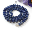 Blue Sapphire Melon Pumpkin Beads : 394.50cts 925 Sterling Silver Natural Sapphire Hand Carved Rondelle Melon Beads 7mm - 12mm 19"