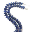 Blue Sapphire Melon Pumpkin Beads : 394.50cts 925 Sterling Silver Natural Sapphire Hand Carved Rondelle Melon Beads 7mm - 12mm 19"