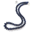 Blue Sapphire Melon Pumpkin Beads : 431.80cts 925 Sterling Silver Natural Sapphire Hand Carved Rondelle Melon Beads 7mm - 12mm 20"