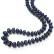 Blue Sapphire Melon Pumpkin Beads : 431.80cts 925 Sterling Silver Natural Sapphire Hand Carved Rondelle Melon Beads 7mm - 12mm 20"