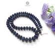 Blue Sapphire Melon Pumpkin Beads : 431.80cts 925 Sterling Silver Natural Sapphire Hand Carved Rondelle Melon Beads 7mm - 12mm 20"