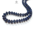 Blue Sapphire Melon Pumpkin Beads : 394.80cts 925 Sterling Silver Natural Sapphire Hand Carved Rondelle Melon Beads 8mm - 11mm 19.5"