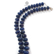 Blue Sapphire Melon Pumpkin Beads : 394.80cts 925 Sterling Silver Natural Sapphire Hand Carved Rondelle Melon Beads 8mm - 11mm 19.5"