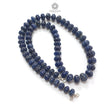 Blue Sapphire Melon Pumpkin Beads : 394.80cts 925 Sterling Silver Natural Sapphire Hand Carved Rondelle Melon Beads 8mm - 11mm 19.5"