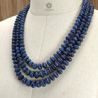 Blue Sapphire Melon Pumpkin Beads Necklace : 1209.40cts 925 Sterling Silver Natural Sapphire Hand Carved Melon Beads 7mm - 12mm 16