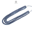 Blue Sapphire Melon Pumpkin Beads Necklace : 1298.80cts 925 Sterling Silver Natural Sapphire Hand Carved Melon Beads 7mm - 12mm 18"- 22"