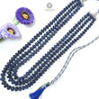 Blue Sapphire Melon Pumpkin Beads Necklace : 1298.80cts 925 Sterling Silver Natural Sapphire Hand Carved Melon Beads 7mm - 12mm 18"- 22"