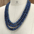 Blue Sapphire Melon Pumpkin Beads Necklace : 1298.80cts 925 Sterling Silver Natural Sapphire Hand Carved Melon Beads 7mm - 12mm 18"- 22"