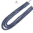 Blue Sapphire Melon Pumpkin Beads Neckalce : 1146.20cts 925 Sterling Silver Natural Sapphire Hand Carved Melon Beads 7mm - 11mm 17" - 20"