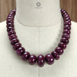 Ruby Gemstone Rondelle Necklace : 1794.80cts 925 Sterling Silver Natural Untreated Red Ruby Plain Necklace 15mm - 26mm 20"