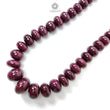 Ruby Gemstone Rondelle Necklace : 1794.80cts 925 Sterling Silver Natural Untreated Red Ruby Plain Necklace 15mm - 26mm 20"