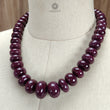 Ruby Gemstone Rondelle Necklace : 1794.80cts 925 Sterling Silver Natural Untreated Red Ruby Plain Necklace 15mm - 26mm 20"