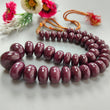 Ruby Gemstone Rondelle Necklace : 2239.90cts Natural Untreated Red Ruby Plain 15mm-29mm 20"