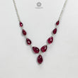 Rubellite Tourmaline Beads Chain Necklace: 41.50cts Natural Untreated Tourmaline 925 Sterling Silver Plain Pear 6*4mm - 12*8mm 22" Necklace