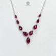 Rubellite Tourmaline Beads Chain Necklace: 41.50cts Natural Untreated Tourmaline 925 Sterling Silver Plain Pear 6*4mm - 12*8mm 22" Necklace