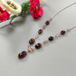 Rubellite Tourmaline Beads Chain Necklace: 50.00cts Natural Untreated Tourmaline 925 Sterling Silver Plain Oval 5*4mm - 13*8mm 22" Necklace