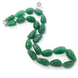 Green Quartz Carving Beads Necklace: 693.60cts Natural Untreated Quartz Shape Fancy Hand Carved 925 Sterling Silver 22*13mm - 32*17mm 22"