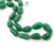 Green Quartz Carving Beads Necklace: 693.60cts Natural Untreated Quartz Shape Fancy Hand Carved 925 Sterling Silver 22*13mm - 32*17mm 22"