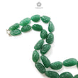 Green Quartz Carving Beads Necklace: 693.60cts Natural Untreated Quartz Shape Fancy Hand Carved 925 Sterling Silver 22*13mm - 32*17mm 22"