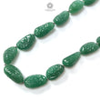 Green Quartz Carving Beads Necklace: 693.60cts Natural Untreated Quartz Shape Fancy Hand Carved 925 Sterling Silver 22*13mm - 32*17mm 22"