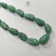 Green Quartz Carving Beads Necklace: 693.60cts Natural Untreated Quartz Shape Fancy Hand Carved 925 Sterling Silver 22*13mm - 32*17mm 22"