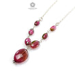 Watermelon Tourmaline Beads Chain Necklace 33.00cts