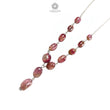 Watermelon Tourmaline Beads Chain Necklace: 56.25cts Natural Untreated Tourmaline 925 Sterling Silver Plain Oval 7*6mm - 12*8mm 22"