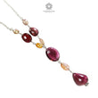 Rubellite Pink Tourmaline Beads Chain Necklace 45.50cts