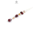 Rubellite Pink Tourmaline Beads Chain Necklace: 45.50cts Natural Untreated Tourmaline 925 Sterling Silver Plain Oval 6*4.5mm - 13*10mm 22"