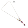 Rubellite Pink Tourmaline Beads Chain Necklace: 45.50cts Natural Untreated Tourmaline 925 Sterling Silver Plain Oval 6*4.5mm - 13*10mm 22"