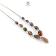 Watermelon Tourmaline Beads Chain Necklace: 52.90cts Natural Untreated Tourmaline 925 Sterling Silver Plain Oval 7*6mm - 13*8mm 21"