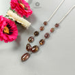 Watermelon Tourmaline Beads Chain Necklace: 52.90cts Natural Untreated Tourmaline 925 Sterling Silver Plain Oval 7*6mm - 13*8mm 21"