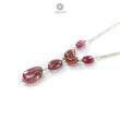 Rubellite Pink Tourmaline Beads Chain Necklace: 52.00cts Natural Untreated Tourmaline 925 Sterling Silver Plain Oval 10*7.5mm - 15*12mm 22"