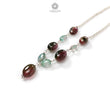 Watermelon Tourmaline Beads Chain Necklace: 38.00cts Natural Untreated Tourmaline 925 Sterling Silver Plain Oval 6*4mm - 11*9mm 21"