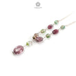 Watermelon Tourmaline Beads Chain Necklace: 35.50cts Natural Untreated Tourmaline 925 Sterling Silver Plain Oval 6*5mm - 11*9mm 22"