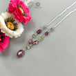 Watermelon Tourmaline Beads Chain Necklace: 35.50cts Natural Untreated Tourmaline 925 Sterling Silver Plain Oval 6*5mm - 11*9mm 22"