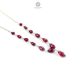 Rubellite Pink Tourmaline Beads Chain Necklace: 34.50cts Natural Untreated Tourmaline 925 Sterling Silver Plain Oval 6*4.5mm - 9*7mm 20"