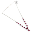 Rubellite Pink Tourmaline Beads Chain Necklace: 34.50cts Natural Untreated Tourmaline 925 Sterling Silver Plain Oval 6*4.5mm - 9*7mm 20"