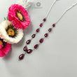 Rubellite Pink Tourmaline Beads Chain Necklace: 34.50cts Natural Untreated Tourmaline 925 Sterling Silver Plain Oval 6*4.5mm - 9*7mm 20"