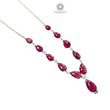 Rubellite Tourmaline Beads Chain Necklace 32.00cts